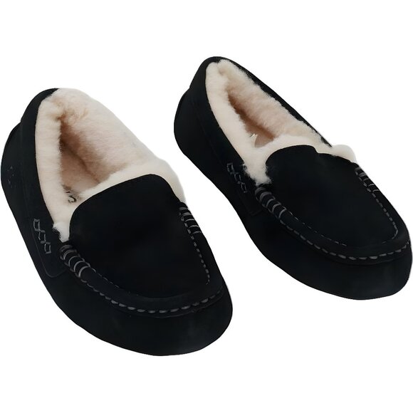 UGG Shoes - UGG Women's Ansley Moccasin Slipper Black Size 5 - Cozy and Stylish